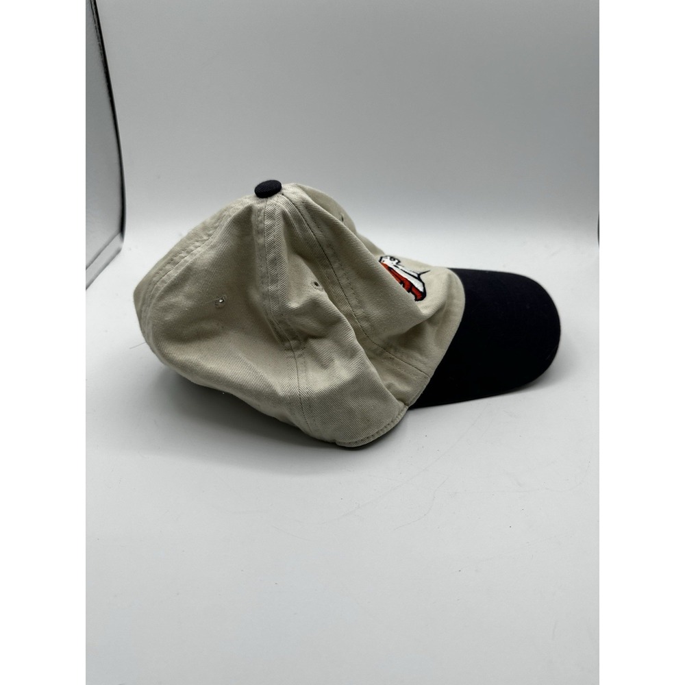 VTG 90s Twins Enterprise NFL Official Denver Broncos Hat Snapback Cap Beige Navy - Picture 2 of 14